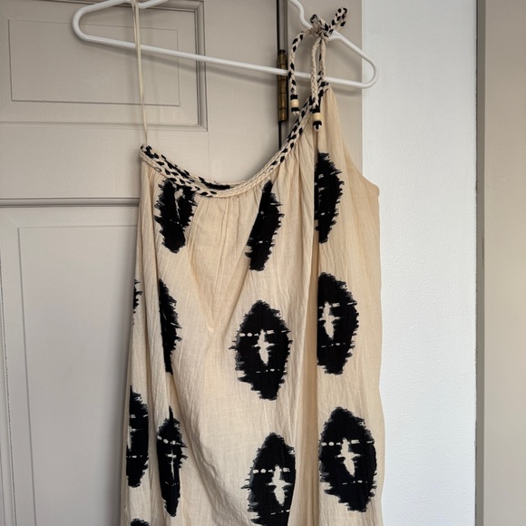 Zara asymmetrical one shoulder braided tie ikat maxi dress M - Picture 8 of 14